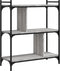 vidaXL - Boekenkast - 3-laags - 76x32x88 - cm - bewerkt - hout - grijs - sonoma