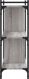 vidaXL - Boekenkast - 3-laags - 76x32x88 - cm - bewerkt - hout - grijs - sonoma