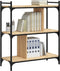 vidaXL - Boekenkast - 3-laags - 76x32x88 - cm - bewerkt - hout - sonoma - eikenkleurig