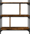 vidaXL - Boekenkast - 3-laags - 76x32x88 - cm - bewerkt - hout - gerookt - eikenkleur