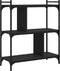 vidaXL - Boekenkast - 3-laags - 76x32x88 - cm - bewerkt - hout - zwart