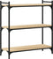 vidaXL - Boekenkast - 3-laags - 80x30x86 - cm - bewerkt - hout - sonoma - eikenkleurig