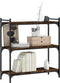 vidaXL - Boekenkast - 3-laags - 80x30x86 - cm - bewerkt - hout - gerookt - eikenkleur