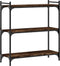 vidaXL - Boekenkast - 3-laags - 80x30x86 - cm - bewerkt - hout - gerookt - eikenkleur