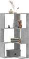 vidaXL - Boekenkast - 3-laags - hoek - 50x50x102 - cm - bewerkt - hout - betongrijs