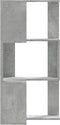 vidaXL - Boekenkast - 3-laags - hoek - 50x50x102 - cm - bewerkt - hout - betongrijs