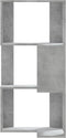 vidaXL - Boekenkast - 3-laags - hoek - 50x50x102 - cm - bewerkt - hout - betongrijs