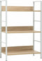vidaXL - Boekenkast - 3 - schappen - 60x27,6x90,5 - cm - bewerkt - hout - eikenkleurig