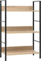 vidaXL - Boekenkast - 3 - schappen - 60x27,6x90,5 - cm - bewerkt - hout - eikenkleurig