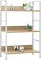 vidaXL - Boekenkast - 3 - schappen - 60x27,6x90,5 - cm - bewerkt - hout - eikenkleurig