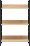 vidaXL - Boekenkast - 3 - schappen - 60x27,6x90,5 - cm - bewerkt - hout - eikenkleurig