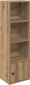 vidaXL - Boekenkast - 31x24x102 - cm - bewerkt - hout - artisanaal - eikenkleurig
