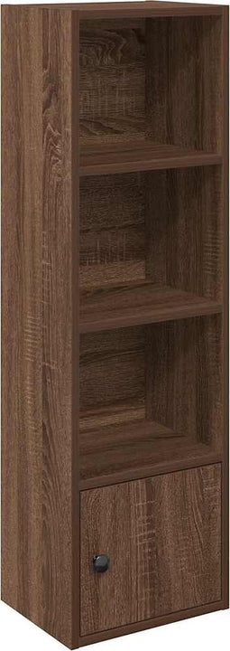 vidaXL - Boekenkast - 31x24x102 - cm - bewerkt - hout - bruin - eikenkleurig