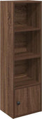 vidaXL - Boekenkast - 31x24x102 - cm - bewerkt - hout - bruin - eikenkleurig