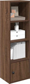 vidaXL - Boekenkast - 31x24x102 - cm - bewerkt - hout - bruin - eikenkleurig