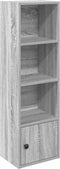 vidaXL - Boekenkast - 31x24x102 - cm - bewerkt - hout - grijs - sonoma - eikenkleurig