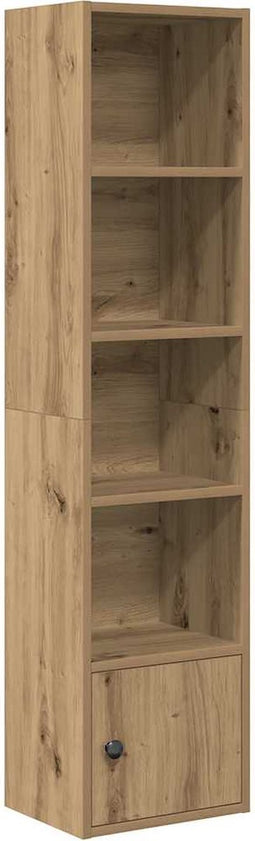 vidaXL - Boekenkast - 31x24x127 - cm - bewerkt - hout - artisanaal - eikenkleurig