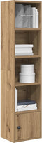 vidaXL - Boekenkast - 31x24x127 - cm - bewerkt - hout - artisanaal - eikenkleurig