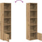 vidaXL - Boekenkast - 31x24x127 - cm - bewerkt - hout - artisanaal - eikenkleurig