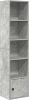 vidaXL - Boekenkast - 31x24x127 - cm - bewerkt - hout - betongrijs