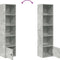 vidaXL - Boekenkast - 31x24x127 - cm - bewerkt - hout - betongrijs