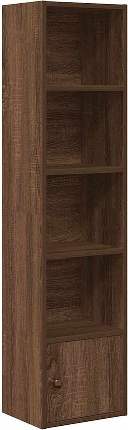 vidaXL - Boekenkast - 31x24x127 - cm - bewerkt - hout - bruin - eikenkleurig