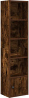 vidaXL - Boekenkast - 31x24x127 - cm - bewerkt - hout - gerookt - eikenkleurig