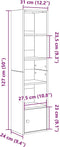 vidaXL - Boekenkast - 31x24x127 - cm - bewerkt - hout - gerookt - eikenkleurig