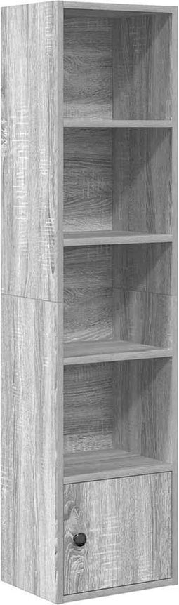 vidaXL - Boekenkast - 31x24x127 - cm - bewerkt - hout - grijs - sonoma - eikenkleurig