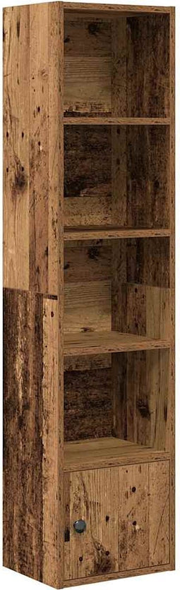 vidaXL - Boekenkast - 31x24x127 - cm - bewerkt - hout - oud - houtkleurig