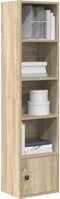 vidaXL - Boekenkast - 31x24x127 - cm - bewerkt - hout - sonoma - eikenkleurig