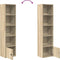 vidaXL - Boekenkast - 31x24x127 - cm - bewerkt - hout - sonoma - eikenkleurig