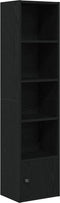 vidaXL - Boekenkast - 31x24x127 - cm - bewerkt - hout - zwart - eikenkleurig
