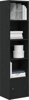vidaXL - Boekenkast - 31x24x127 - cm - bewerkt - hout - zwart - eikenkleurig