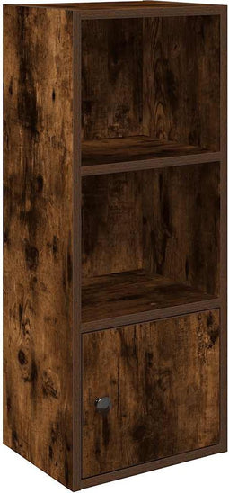 vidaXL - Boekenkast - 31x24x77 - cm - bewerkt - hout - gerookt - eikenkleurig