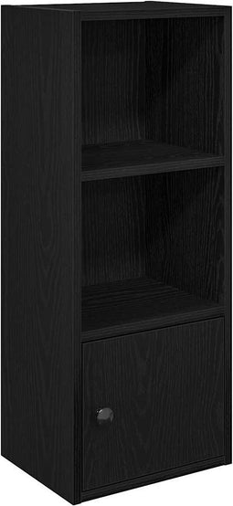 vidaXL - Boekenkast - 31x24x77 - cm - bewerkt - hout - zwart - eikenkleurig