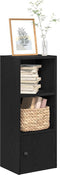 vidaXL - Boekenkast - 31x24x77 - cm - bewerkt - hout - zwart - eikenkleurig