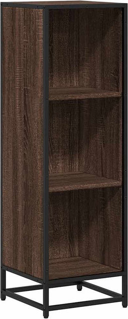 vidaXL - Boekenkast - 33,5x33x107,5 - cm - bewerkt - hout - bruin - eikenkleur