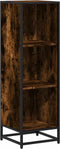 vidaXL - Boekenkast - 33,5x33x107,5 - cm - bewerkt - hout - gerookt - eikenkleurig