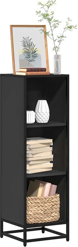 vidaXL - Boekenkast - 33,5x33x107,5 - cm - bewerkt - hout - zwart