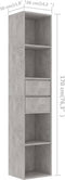 vidaXL - Boekenkast - 36x30x171 - cm - bewerkt - hout - betongrijs