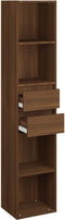 vidaXL - Boekenkast - 36x30x171 - cm - bewerkt - hout - bruin - eikenkleur