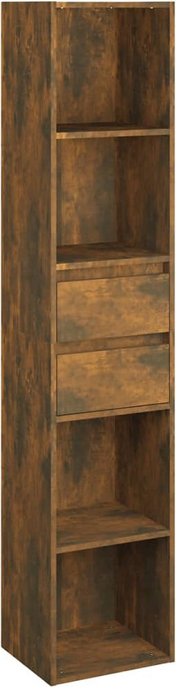 vidaXL - Boekenkast - 36x30x171 - cm - bewerkt - hout - gerookt - eikenkleurig