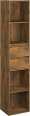 vidaXL - Boekenkast - 36x30x171 - cm - bewerkt - hout - gerookt - eikenkleurig