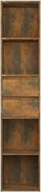 vidaXL - Boekenkast - 36x30x171 - cm - bewerkt - hout - gerookt - eikenkleurig