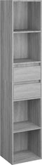 vidaXL - Boekenkast - 36x30x171 - cm - bewerkt - hout - grijs - sonoma - eikenkleurig