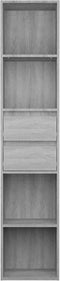 vidaXL - Boekenkast - 36x30x171 - cm - bewerkt - hout - grijs - sonoma - eikenkleurig