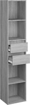 vidaXL - Boekenkast - 36x30x171 - cm - bewerkt - hout - grijs - sonoma - eikenkleurig