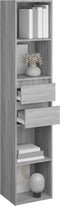 vidaXL - Boekenkast - 36x30x171 - cm - bewerkt - hout - grijs - sonoma - eikenkleurig