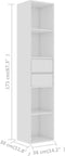 vidaXL - Boekenkast - 36x30x171 - cm - bewerkt - hout - hoogglans - wit